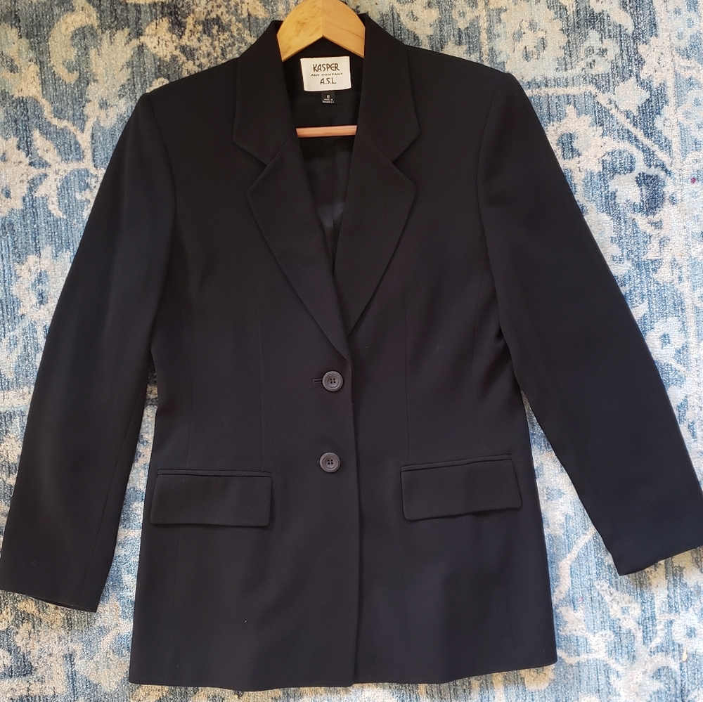 KASPER and Company A.S.L Vintage Black Long Blazer NWT
